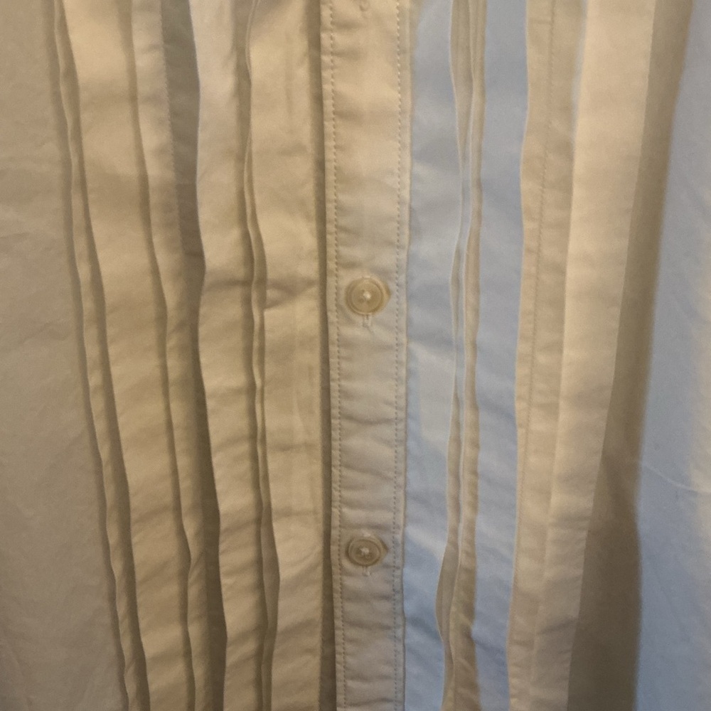 Claiborne‎ Pleated Front White Dress Shirt - Premium Cotton Size L - Picture 7 of 8